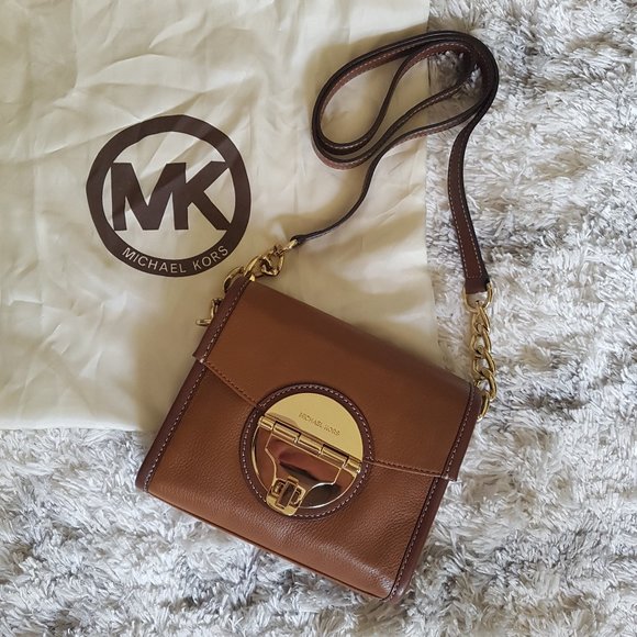 Michael Kors Brown Leather Crossbody Bag (NWOT) - Picture 1 of 14